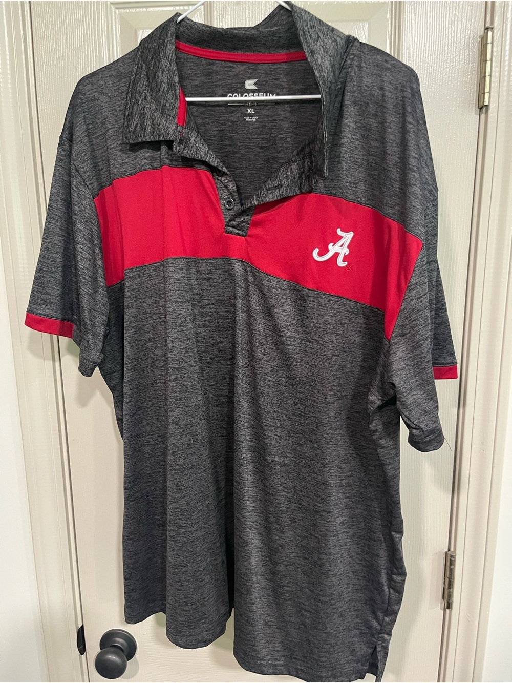 Colosseum Men's Gray and Red Alabama Polo